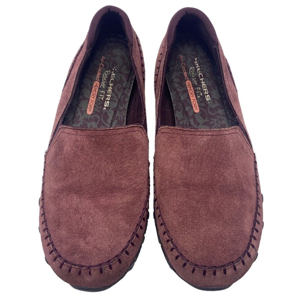 Skechers Relaxed Fit Biker Alumni Womens 8.5 Purple Suede Slip On Shoes 49415